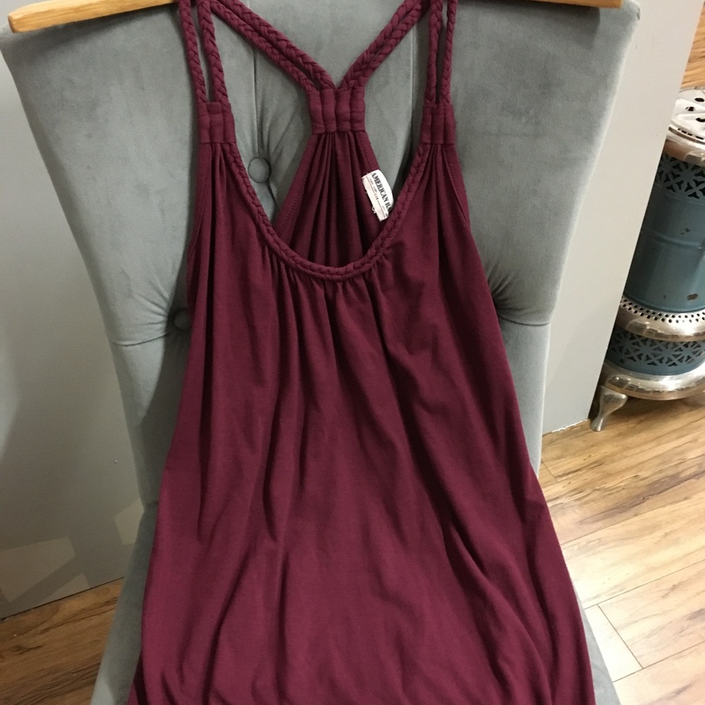 •American Rag Burgundy Racer Back Tee